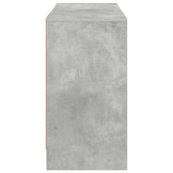 Бюро с чекмедже Циментено сиво 100 x 40 x 75 cm Инженерно дърво