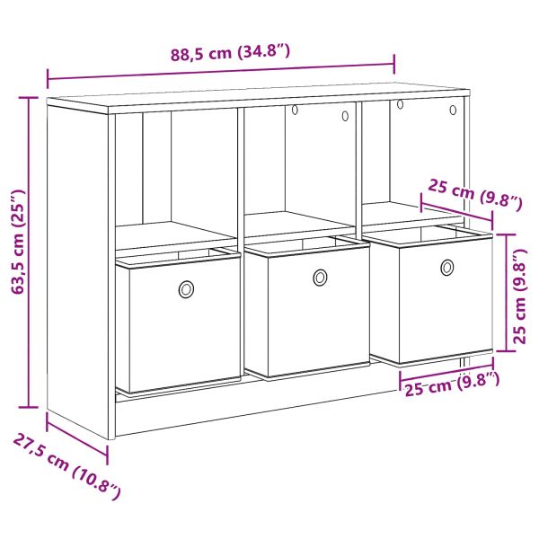 Служебен шкаф с чекмедже Димян дъб 88,5 x 27,5 x 63,5 см