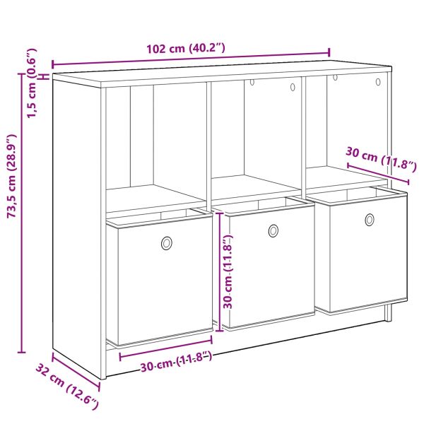 Служебен шкаф с чекмедже Черния дъб 102 x 32 x 73,5 см