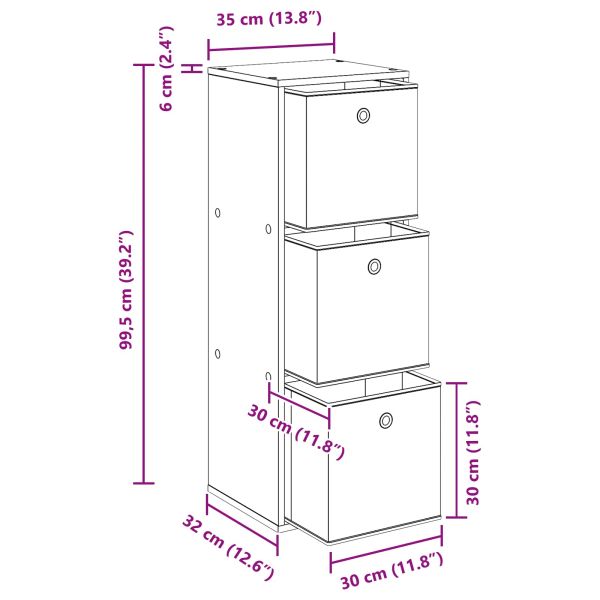 Служебен шкаф с чекмедже Дъб 35 x 32 x 99,5 см