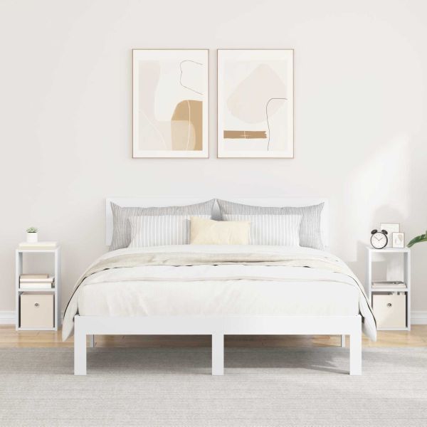 Нощно шкафче 2 pcs Бяло 25,5 x 22 x 49,5 см Инженерно дърво