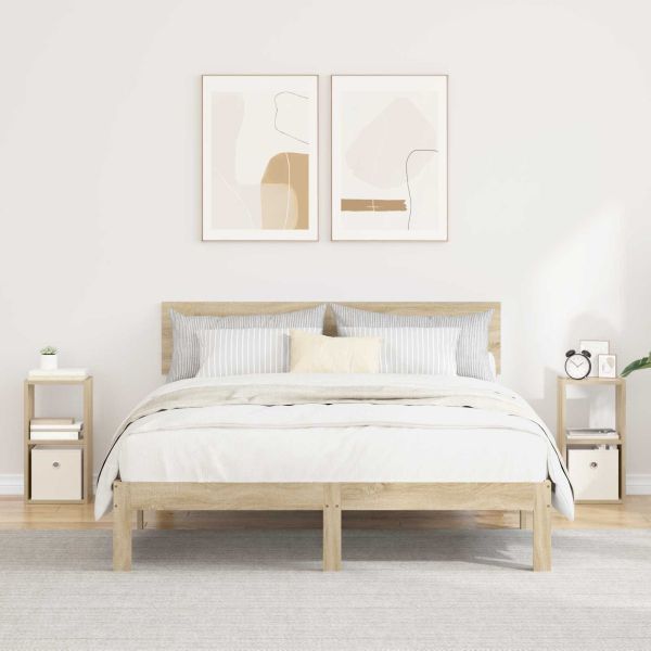 Нощно шкафче с чекмедже 2 pcs Сонома дъб 25,5 x 22 x 49,5 см