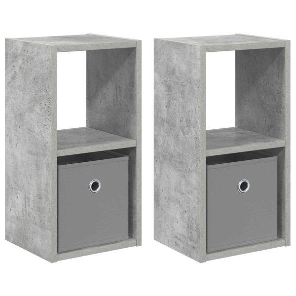 Нощно шкафче 2 pcs Циментено сиво 25,5 x 22 x 49,5 см