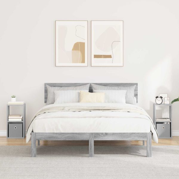 Нощно шкафче с чекмедже 2 pcs Сив Сонома 25,5 x 22 x 49,5 см