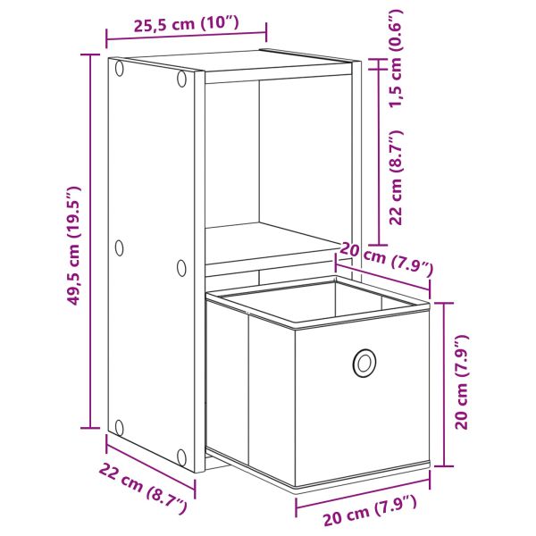 Нощно шкафче Старо дърво 25,5 x 22 x 49,5 см Инженерно дърво