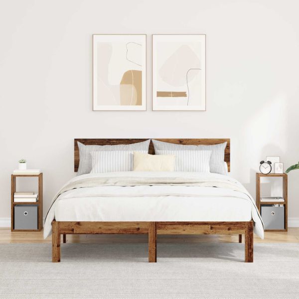 Нощно шкафче с чекмедже 2 pcs Старо дърво 25,5 x 22 x 49,5 см