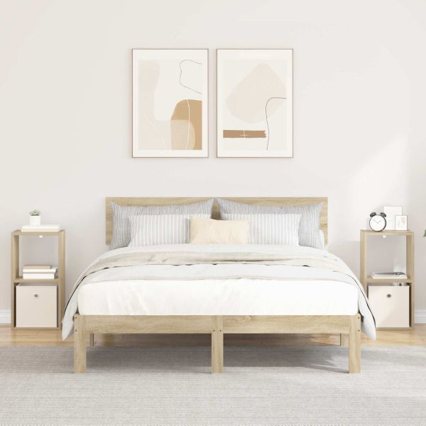Нощно шкафче с чекмедже 2 pcs Сонома дъб 30,5 x 27 x 59,5 см
