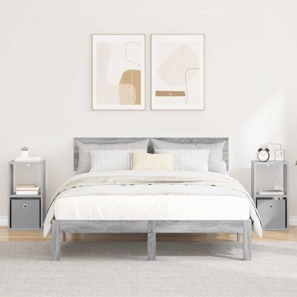 Нощно шкафче с чекмедже 2 pcs Сив Сонома 30,5 x 27 x 59,5 см