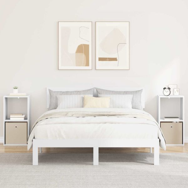 Нощно шкафче 2 pcs Бяло 35 x 32 x 68,5 см Инженерно дърво