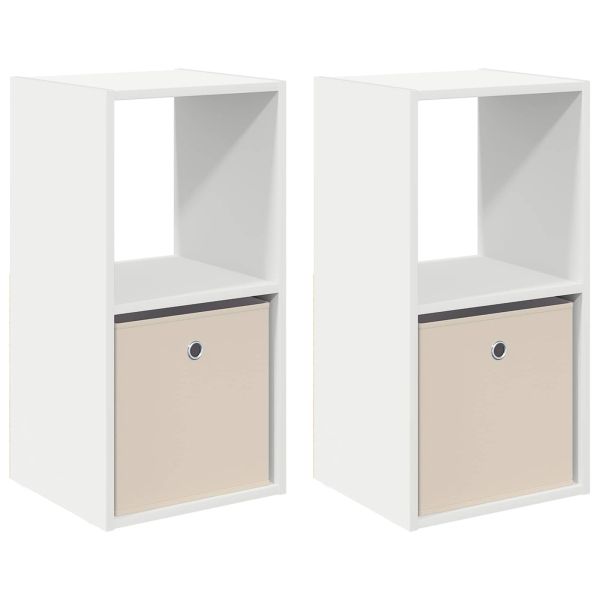 Нощно шкафче 2 pcs Бяло 35 x 32 x 68,5 см Инженерно дърво