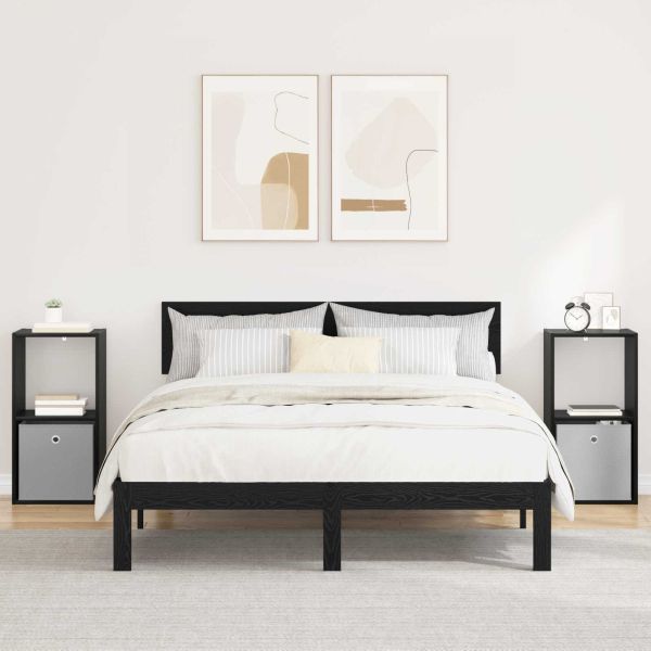 Нощно шкафче 2 pcs Черния дъб 35 x 32 x 68,5 см Инженерно дърво