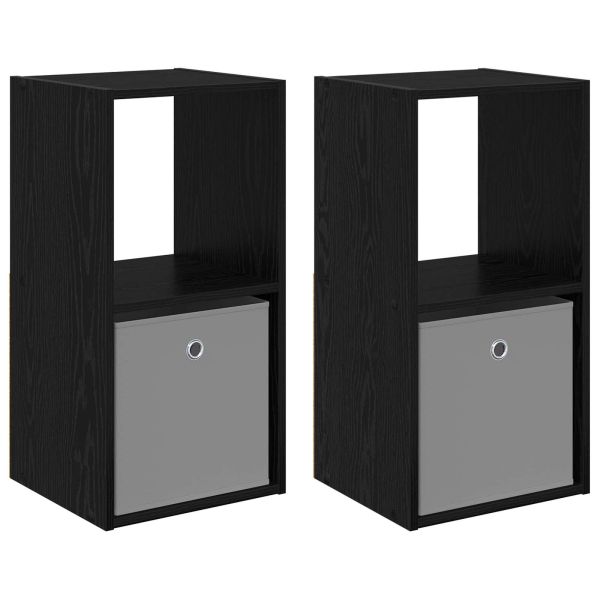 Нощно шкафче 2 pcs Черния дъб 35 x 32 x 68,5 см Инженерно дърво