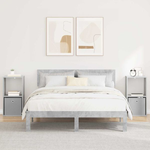 Нощно шкафче с чекмедже 2 pcs Циментено сиво 35 x 32 x 68,5 см