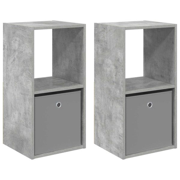 Нощно шкафче с чекмедже 2 pcs Циментено сиво 35 x 32 x 68,5 см