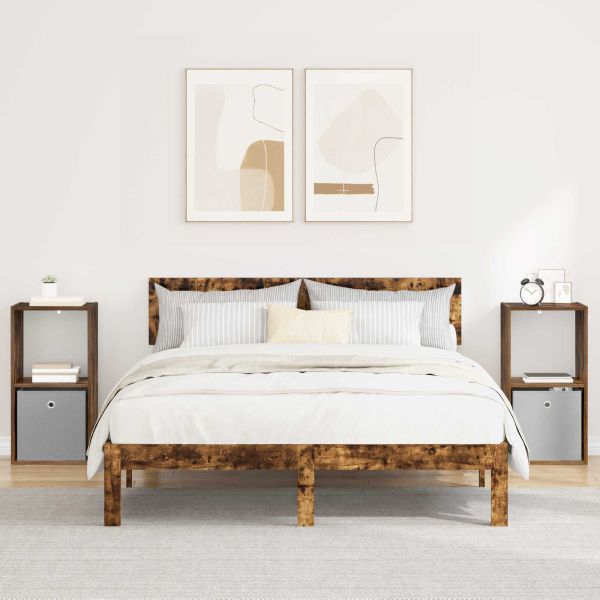 Нощно шкафче 2 pcs Димян дъб 35 x 32 x 68,5 см Инженерно дърво
