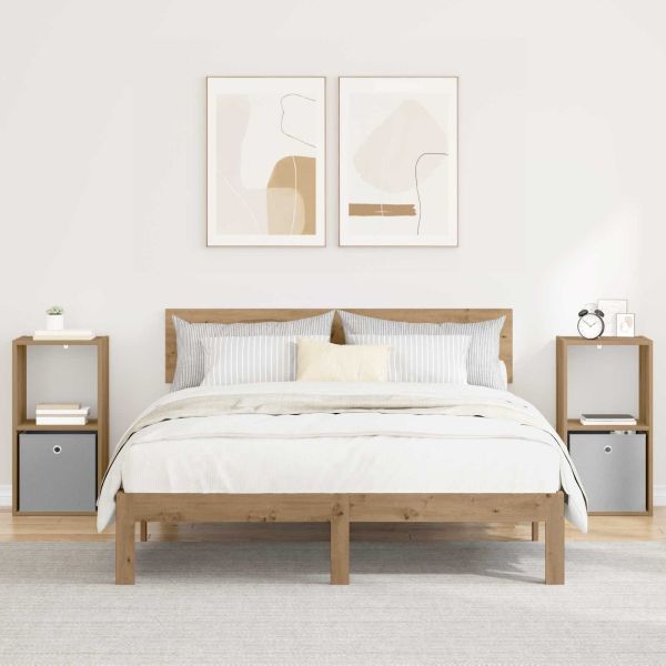 Нощно шкафче 2 pcs Дъб 35 x 32 x 68,5 см Инженерно дърво