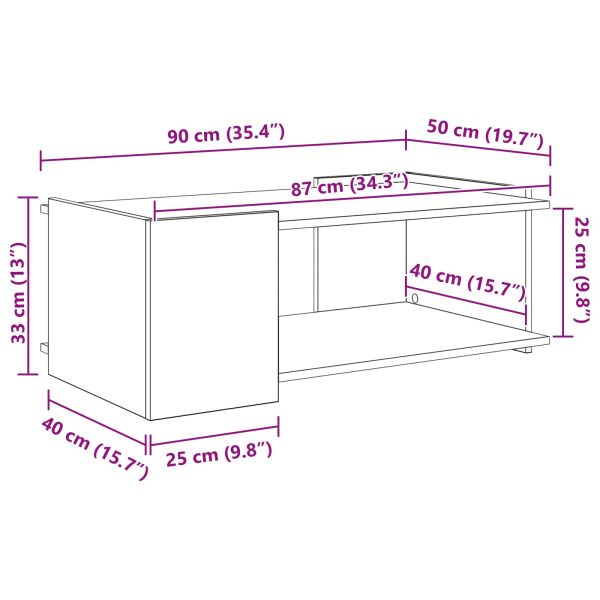 Масичка за кафе Старо дърво 90 x 50 x 33 см Инженерна дървесина
