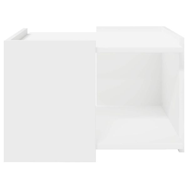Масичка за кафе Бяло 50,5 x 50 x 33 см Инженерна дървесина