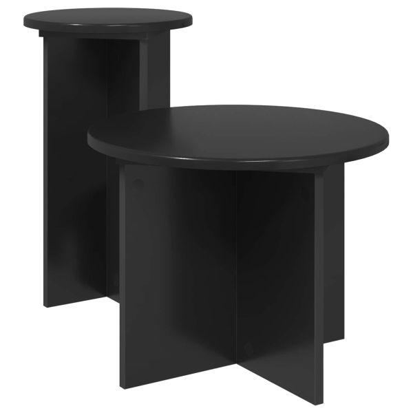 Комплект помощни маси 2 pcs Черен дъб Инженерна дървесина