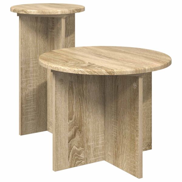 Комплект помощни маси 2 pcs Дъб сонома Инженерна дървесина