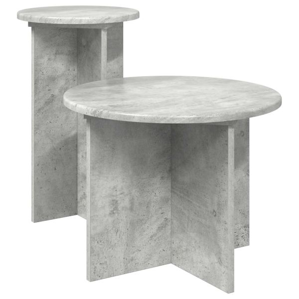 Комплект помощни маси 2 pcs Бетонно сиво Инженерна дървесина