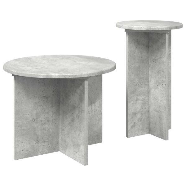 Комплект помощни маси 2 pcs Бетонно сиво Инженерна дървесина