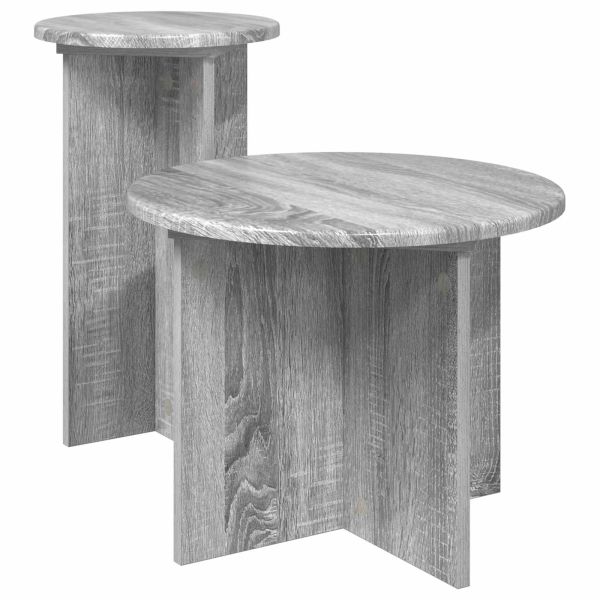 Комплект помощни маси 2 pcs Сива сонома Инженерна дървесина
