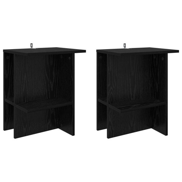 Масичка за кафе 2 pcs Черен дъб 40 x 30 x 49 см