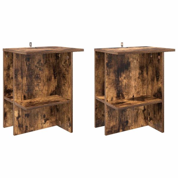 Масичка за кафе 2 pcs Опушен дъб 40 x 30 x 49 см