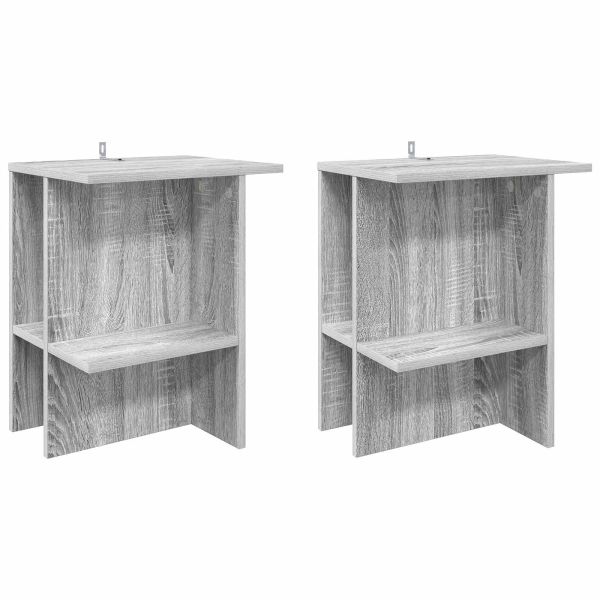 Масичка за кафе 2 pcs Сива сонома 40 x 30 x 49 см