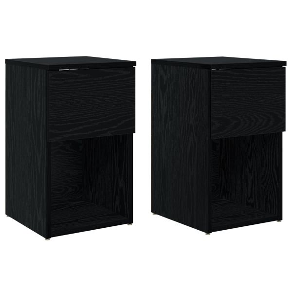 Шкаф за легло 2 pcs Черен дъб 29 х 31,5 х 49 см