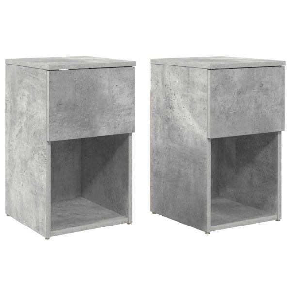 Шкаф за легло 2 pcs Бетонно сиво 29 х 31,5 х 49 см