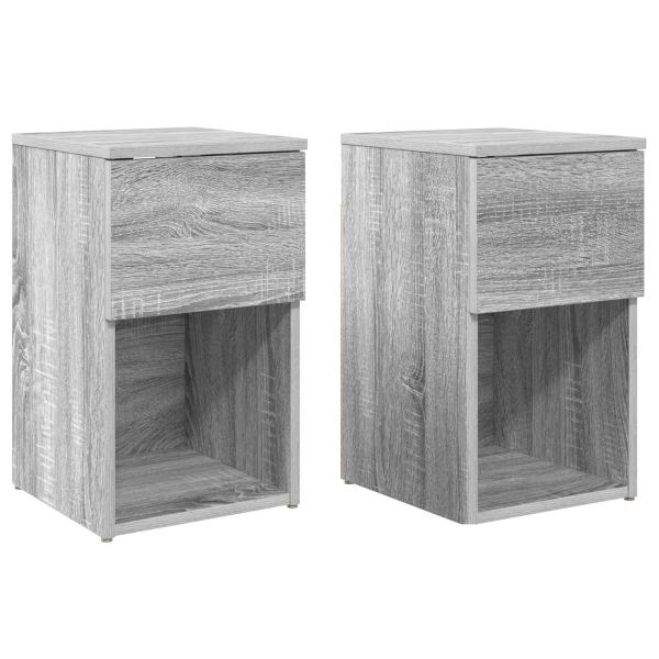 Шкаф за легло 2 pcs Сива сонома 29 х 31,5 х 49 см