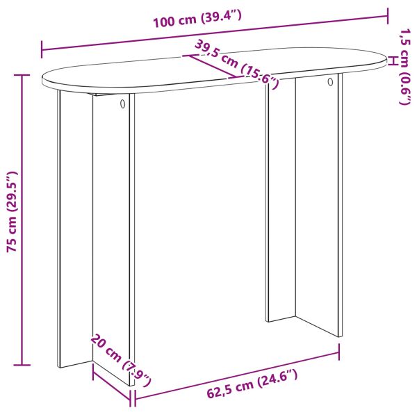 Конзолна маса Дъб сонома 100 x 39,5 x 75 см Инженерна дървесина
