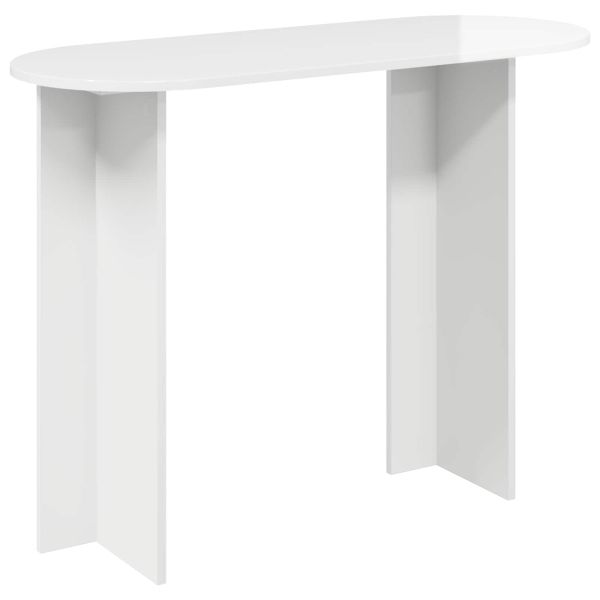 Конзолна маса Бял гланц 100 x 39,5 x 75 см Инженерна дървесина