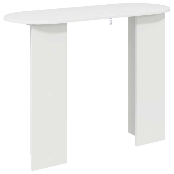 Конзолна маса Бял гланц 100 x 39,5 x 75 см Инженерна дървесина