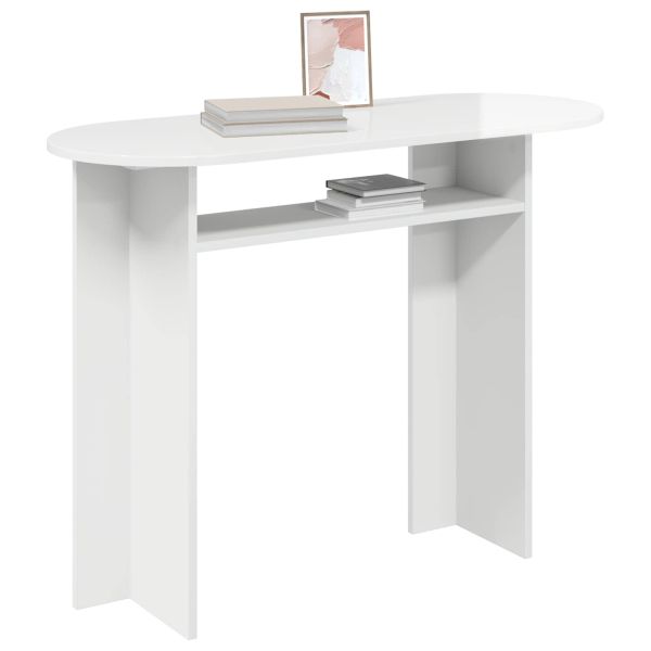 Конзолна маса Бял гланц 100 x 39,5 x 75 см Инженерна дървесина