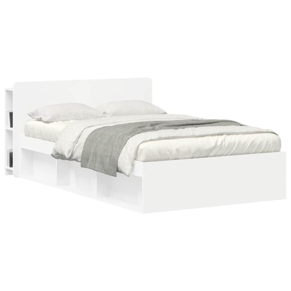 Табла за легло Бял 135 x 18,5 x 80 см Инженерен дървен материал