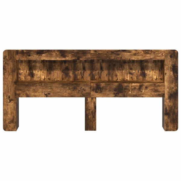 Табла за легло със съхранение Пушена Дъб 215 x 18,5 x 100 см