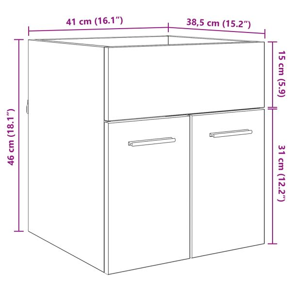 Шкаф за мивка Черния дъб 41 x 38,5 x 46 cm Инженерно дърво