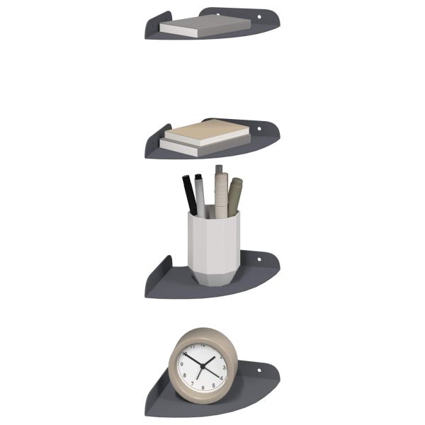 Плаващ рафт с рафт със съхранение 4 pcs Антрацит 15 x 15 x 2 см