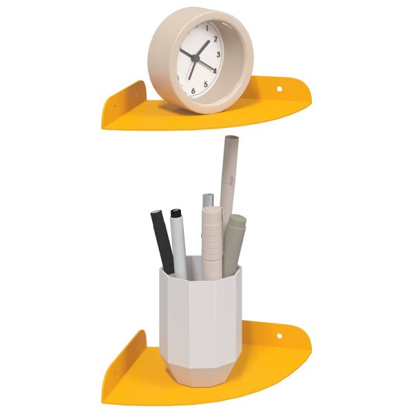 Плаващ рафт с рафт 2 pcs Горчично жълто 15 x 15 x 2 см