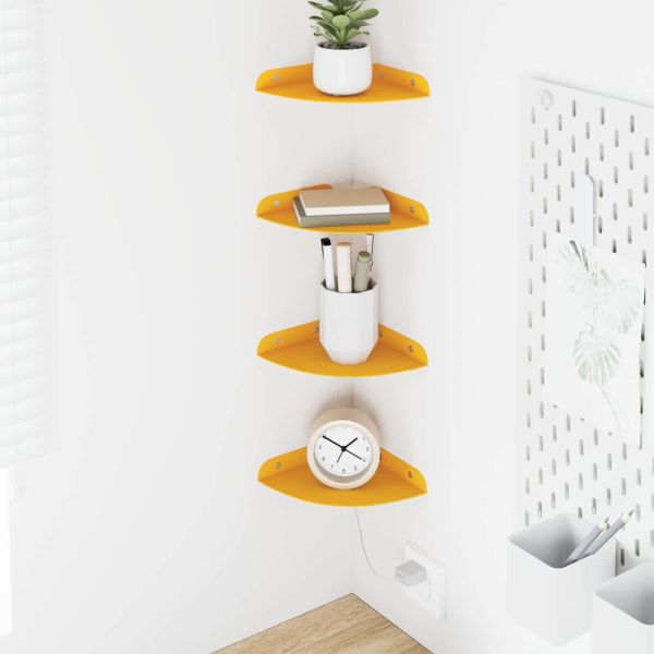 Плаващ рафт с рафт 4 pcs Горчично жълто 15 x 15 x 2 см