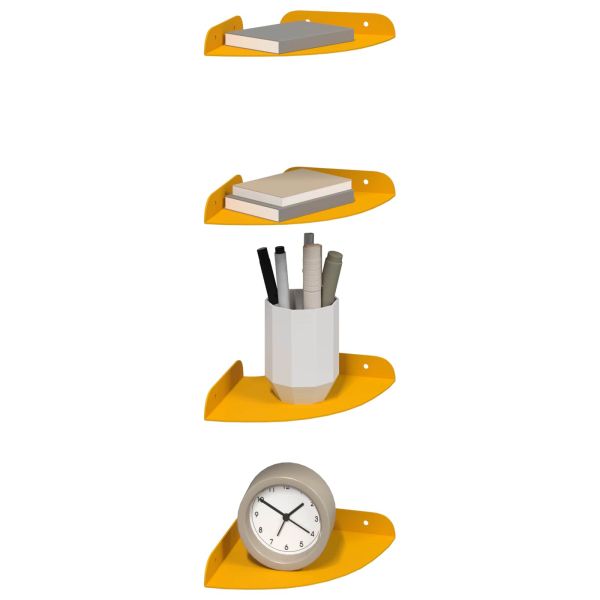 Плаващ рафт с рафт 4 pcs Горчично жълто 15 x 15 x 2 см