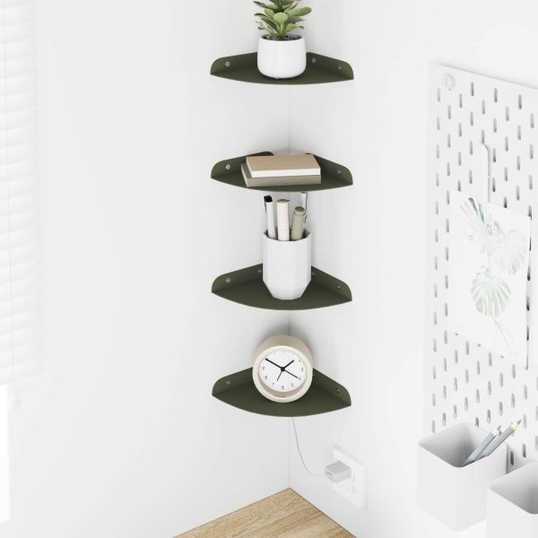 Плаващ рафт с рафт 4 pcs Маслинено зелено 15 x 15 x 2 см