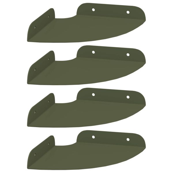 Плаващ рафт с рафт 4 pcs Маслинено зелено 15 x 15 x 2 см