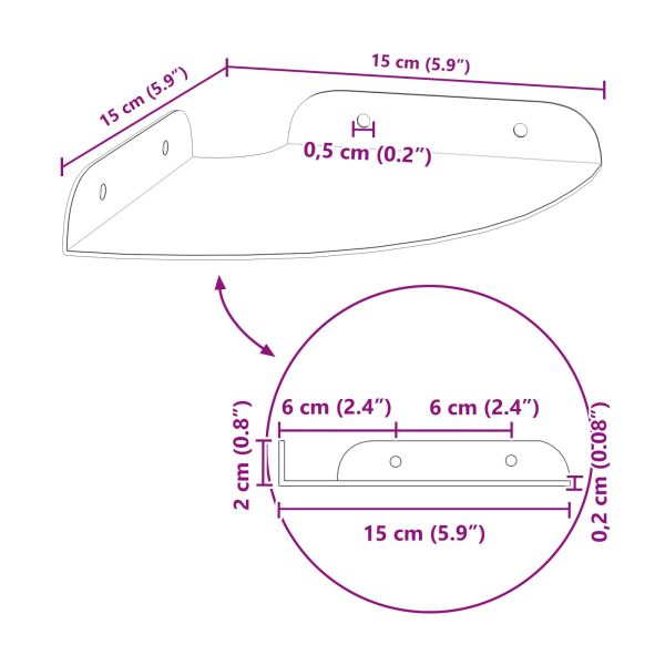 Плаващ рафт с рафт със съхранение 2 pcs Бял 15 x 15 x 2 см