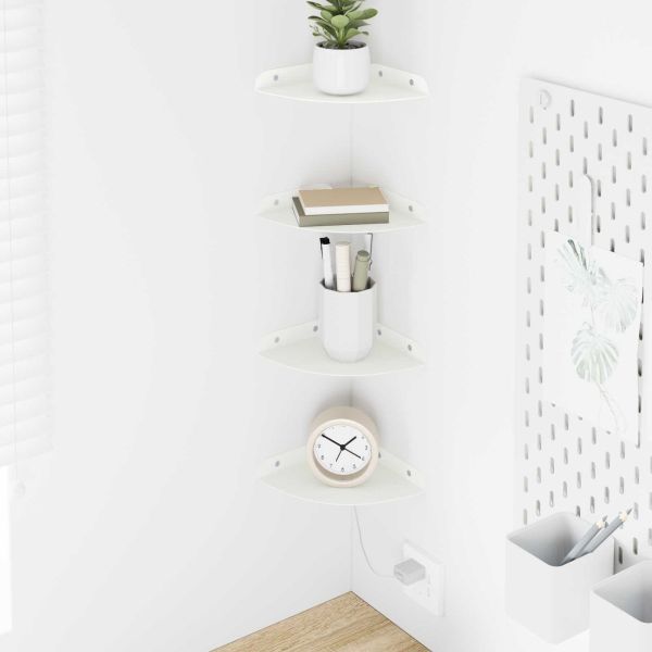 Плаващ рафт с рафт със съхранение 4 pcs Бял 15 x 15 x 2 см