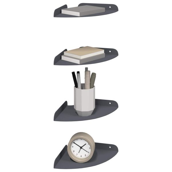 Плаващ рафт с рафт със съхранение 4 pcs Антрацит 18 x 18 x 2 см