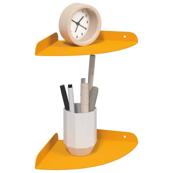 Плаващ рафт с рафт 2 pcs Горчично жълто 18 x 18 x 2 см